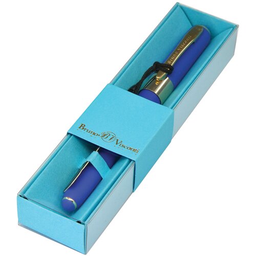 Ручка шариковая автоматическая BrunoVisconti, 0,5 мм, синяя, в футляре, Monaco (синий корпус), Арт. 20-0125/087