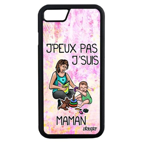 фото Необычный чехол на мобильный // apple iphone 7 // "не могу - стала мамой!" юмор комикс, utaupia, светло- розовый
