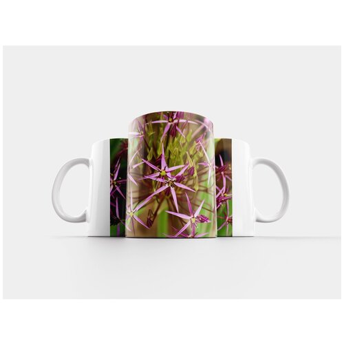 фото Кружка "чеснок декоративный, цветение, фиолетовые цветы" 320 мл lotsprints