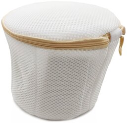 Мешок для стирки бюстгальтеров ; трёхслойный сетчатый контейнер для бережной стирки нижнего белья, носков и полотенец, белый