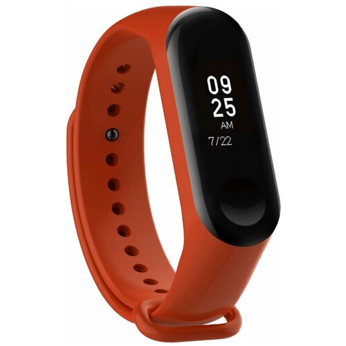 фото Силиконовый ремешок для фитнес браслета xiaomi mi band series 3, series 4 / спортивный браслет для фитнес трекера ксиоми, сяоми ми банд 3 и ми бенд 4 premium (красный) pastila