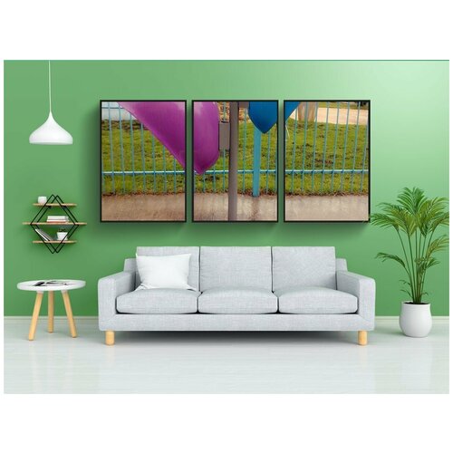 фото Набор модулных постеров для интерьера "общественный телефон, цвета" 60x90 см. в тубусе, без рамки lotsprints