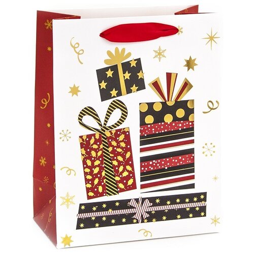 фото Пакет подарочный, яркие подарки, белый, металлик, 23*18*10 см, 1 шт. дон баллон