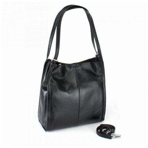 фото Сумка женская натуральная кожа gu 2033-3155, 1отд, плечевой ремень, черный 242027 аделия