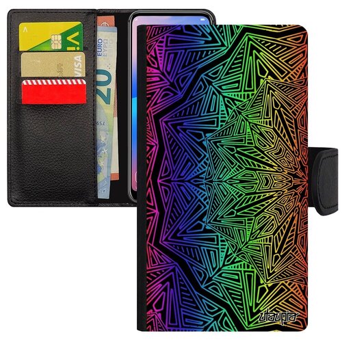 фото Противоударный чехол-книжка на смартфон // apple iphone 7 plus // "мандала" радуга пентаграмма, utaupia, цветной