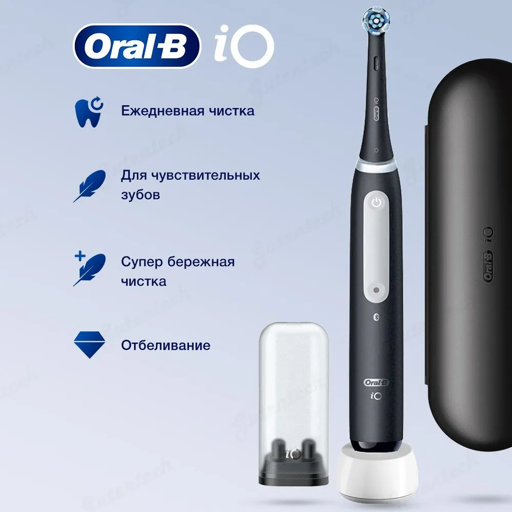 Зубная щётка электрическая Oral-B iO Series 4 I0G4.1B6.2DK с футляром, чёрная