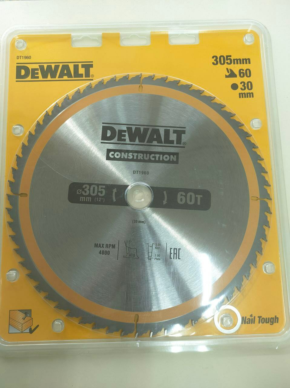 Диск пильный FlexVolt DeWalt DT1960, 305x30 мм, 60 зубьев для дерева