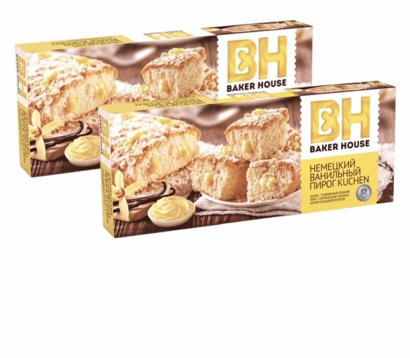 Baker House Пирог ванильный Kuchen, 350 г х 2 шт