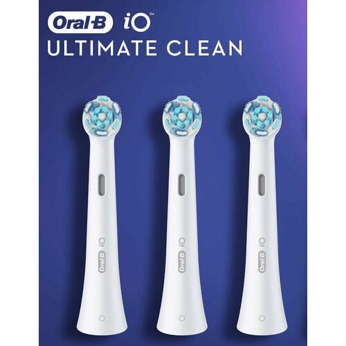 Набор насадок для ирригатора и зубной щетки Oral-B IO Ultimate Clean, 3 штуки, белый (iO RB CW-3)