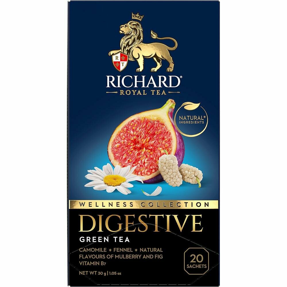 Чай зеленый RICHARD Digestive, 20 сашетов - фото №10