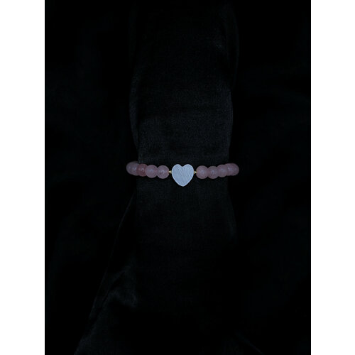 Браслет-нить Pearl heart, перламутр, размер 18.5 см, размер one size браслет из натурального камня розовый говлит сердце m