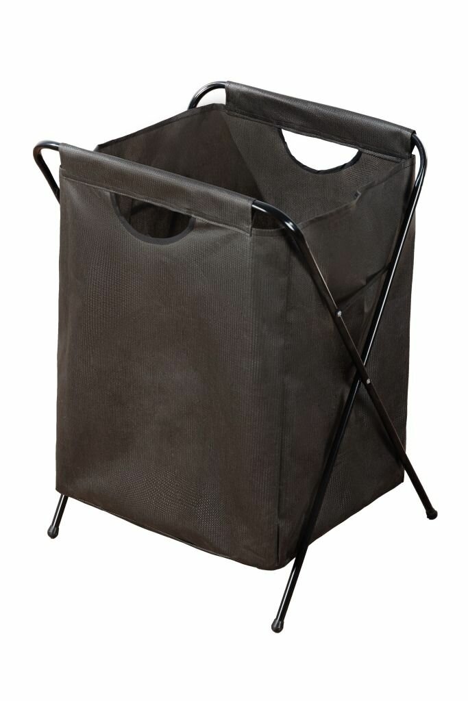фото Корзина для белья Планета Altair black напольная, на металлической подставке