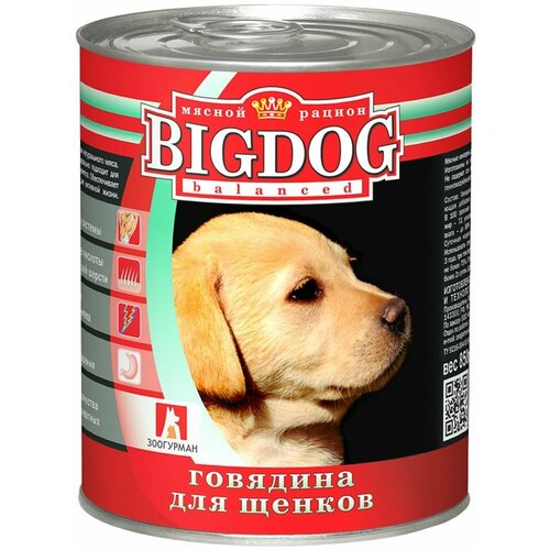 Корм для щенков Зоогурман Big Dog Говядина 850г