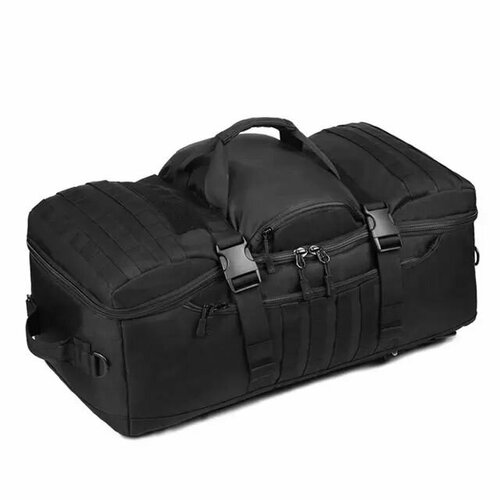 Сумка рюкзак дорожная армейская тактическая/баул армейский туристический 55 литров чёрный