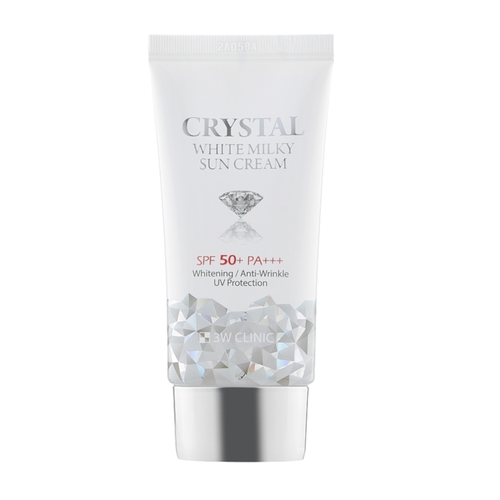 [3W CLINIC] Осветляющий солнцезащитный крем. Crystal White Milky Sun Cream SPF 50+/PA+++, 50мл осветляющий крем для лица 3w clinic crystal white milky cream