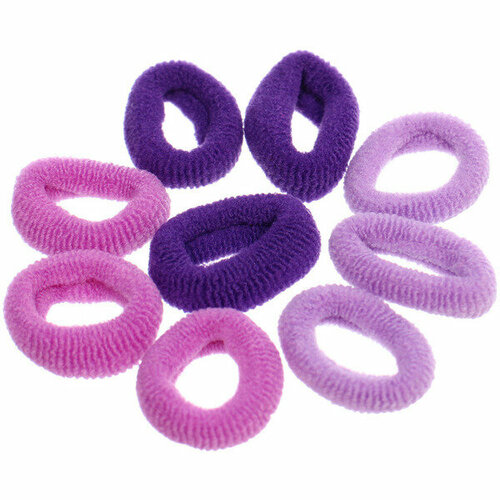 Резинки для волос 80шт «миндаль», оттенки фиолетового, d-2см