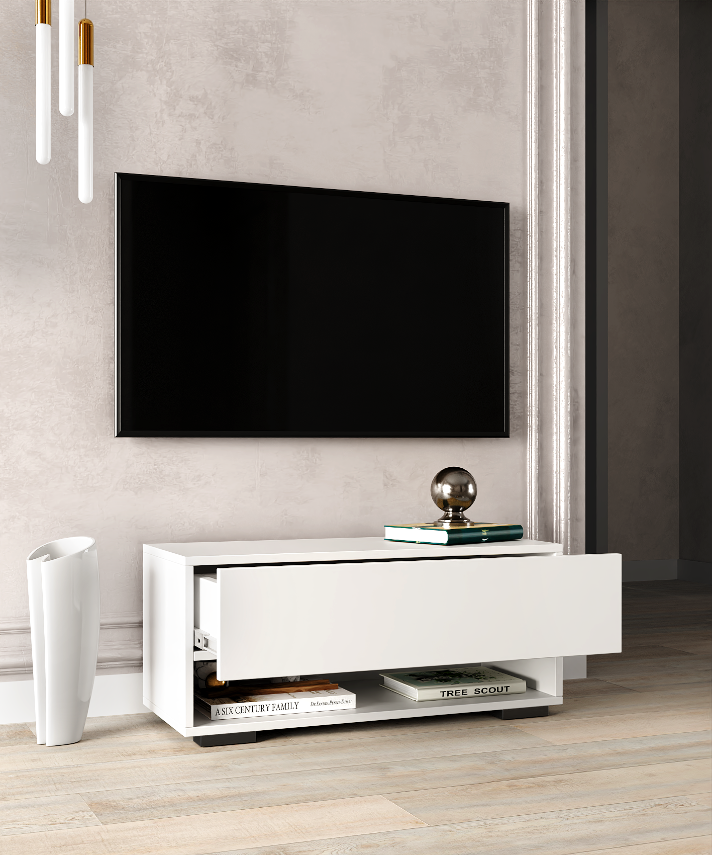 фото Тумба под телевизор подвесная