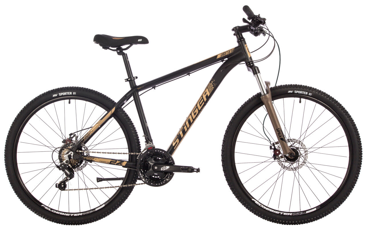 Горный велосипед Stinger Element Evo 27.5" (2024) 18" Золотой (166-178 см)