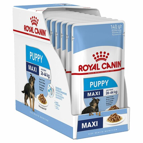 Royal Canin Maxi Puppy консервы для щенков крупных пород c 2 до 15 месяцев (пауч) 10 шт 140г корм royal canin для щенков лабрадора до 15 месяцев