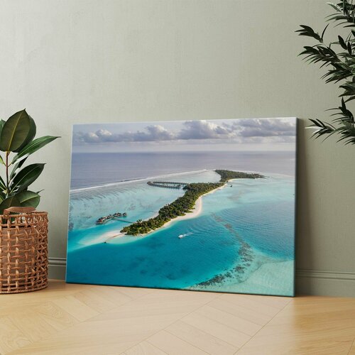 Картина на холсте (Остров посреди океана) 50x70 см. Интерьерная, на стену.