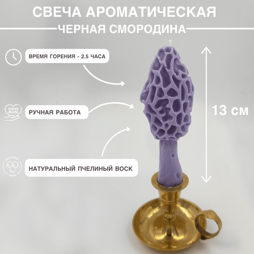 Свеча Гриб Сморчок лилового цвета 800₽