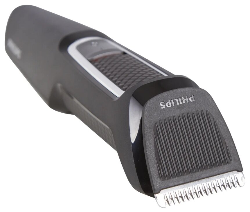 Триммер Phillips Multigroom MG3740, для бороды и тела, сменные насадки, черный — фото 1