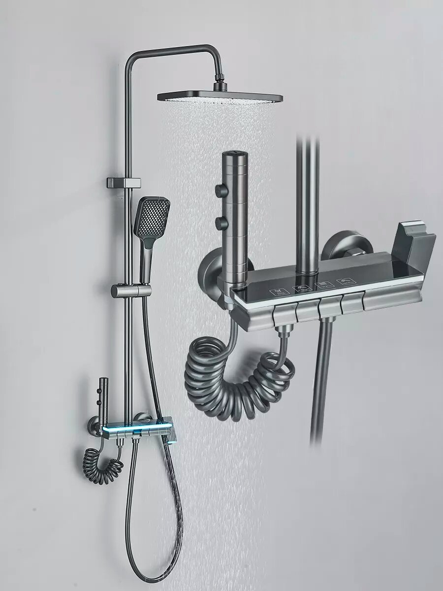 фото Душевой комплект душ Тропический душ Серый умный душ