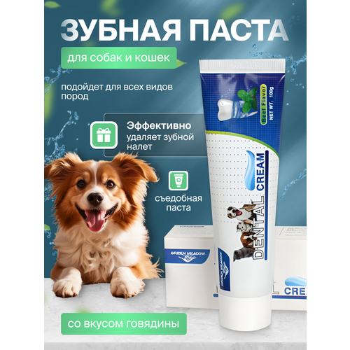 Зубная паста для собак и кошек со вкусом говядины 100 мл.