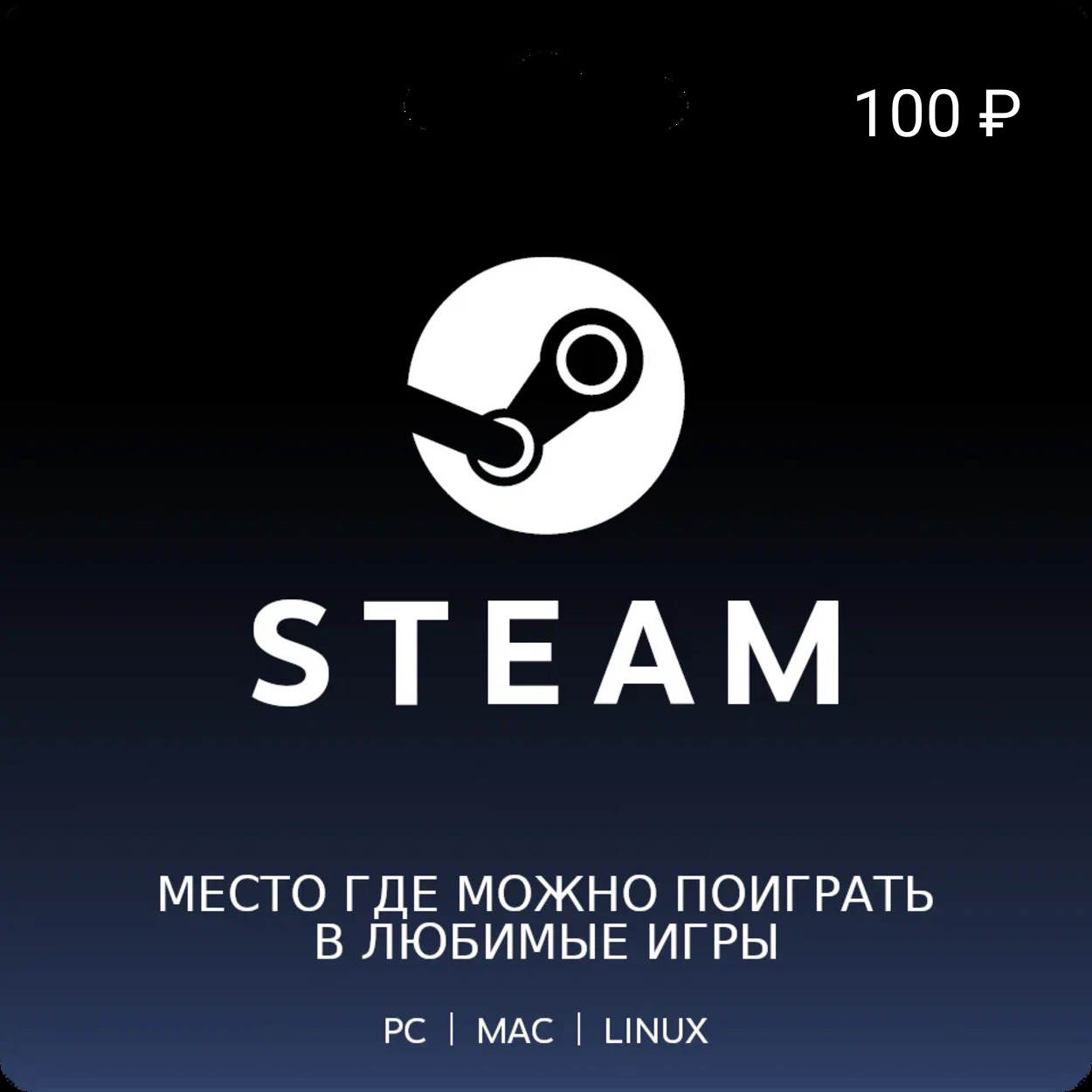 Подарочная карта Steam 100 руб / Пополнение стим в рублях / Код пополнения кошелька / Steam пополнение Россия и СНГ — фото 1