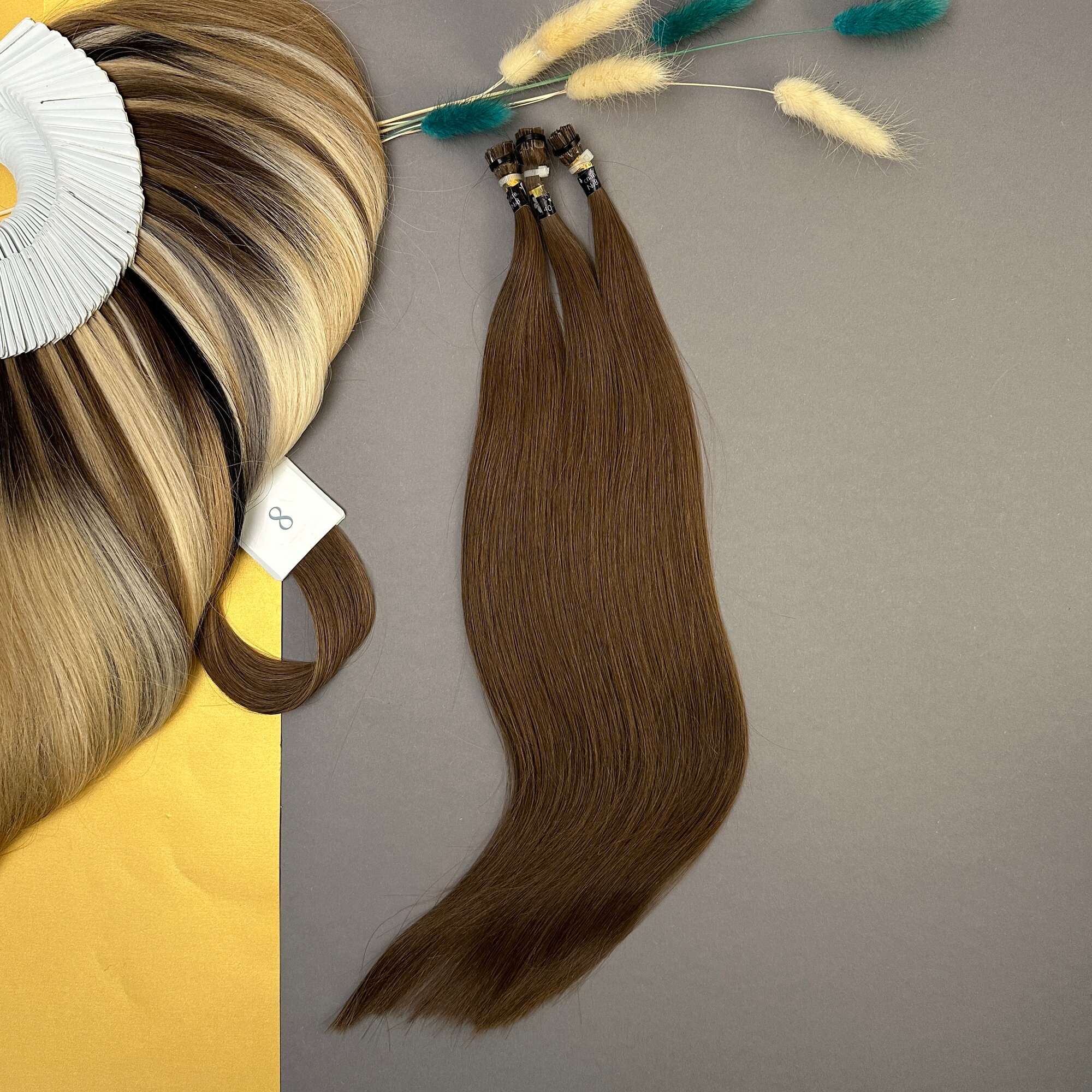 Волосы Belli Capelli славянские люкс на классической капсуле 40-45 см №8 прямые (25 капсул)