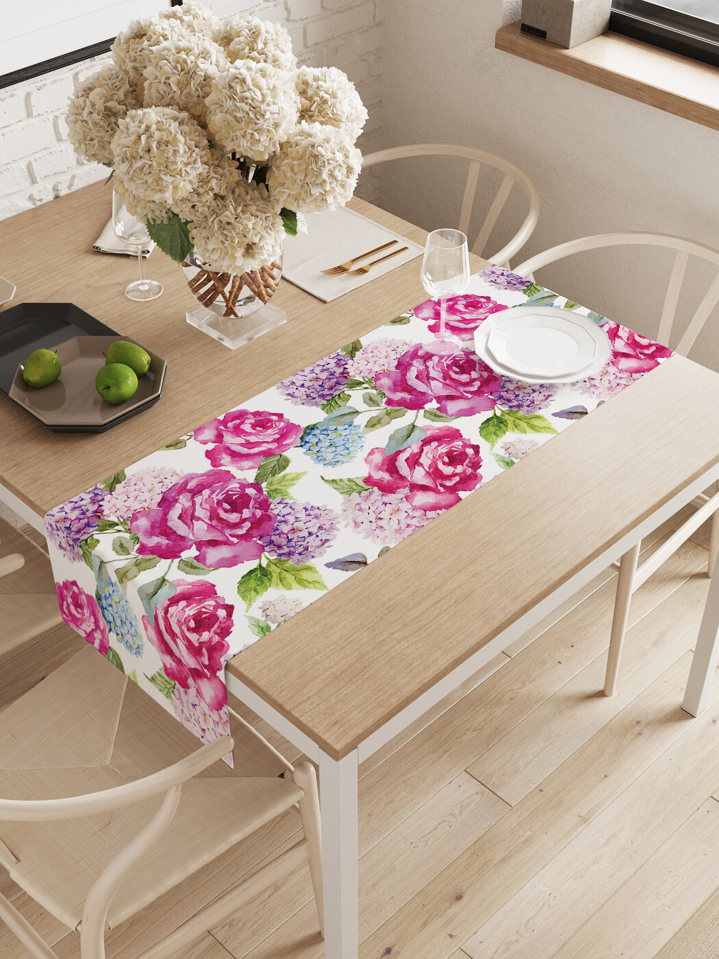 Декоративная водоотталкивающая дорожка для сервировки кухонная 145х40 