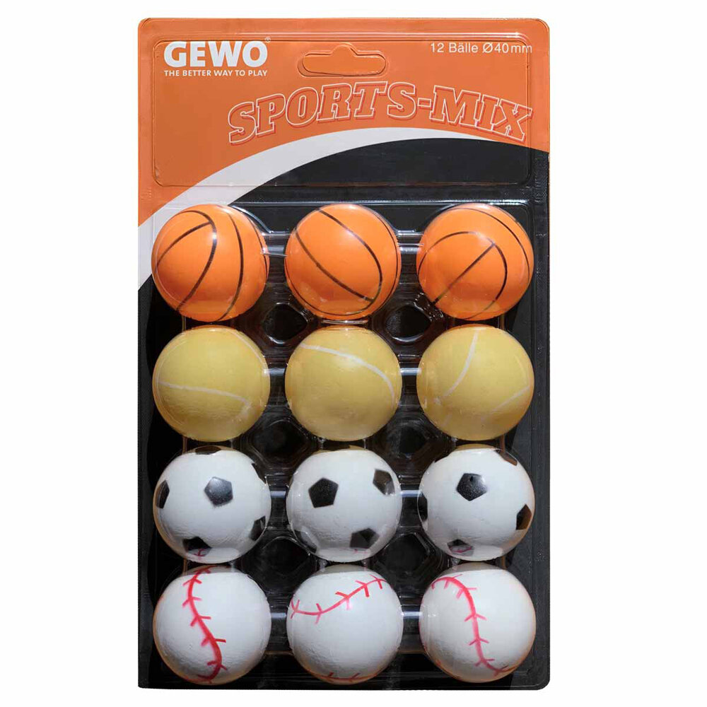 Мячи для н/тенниса Gewo Sport Mix 40+ Plastic x12, Мulticolor