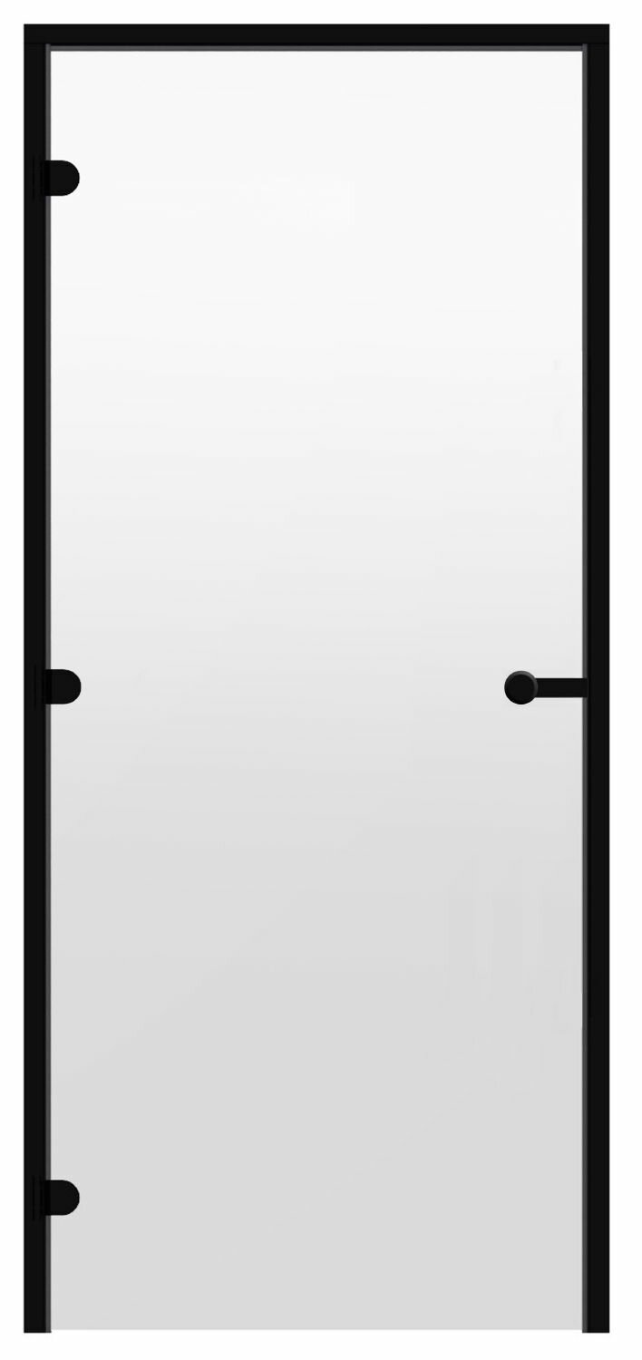 Дверь для турецкой бани Harvia (Харвия) 80x210 ALU прозрачная (короб черный)