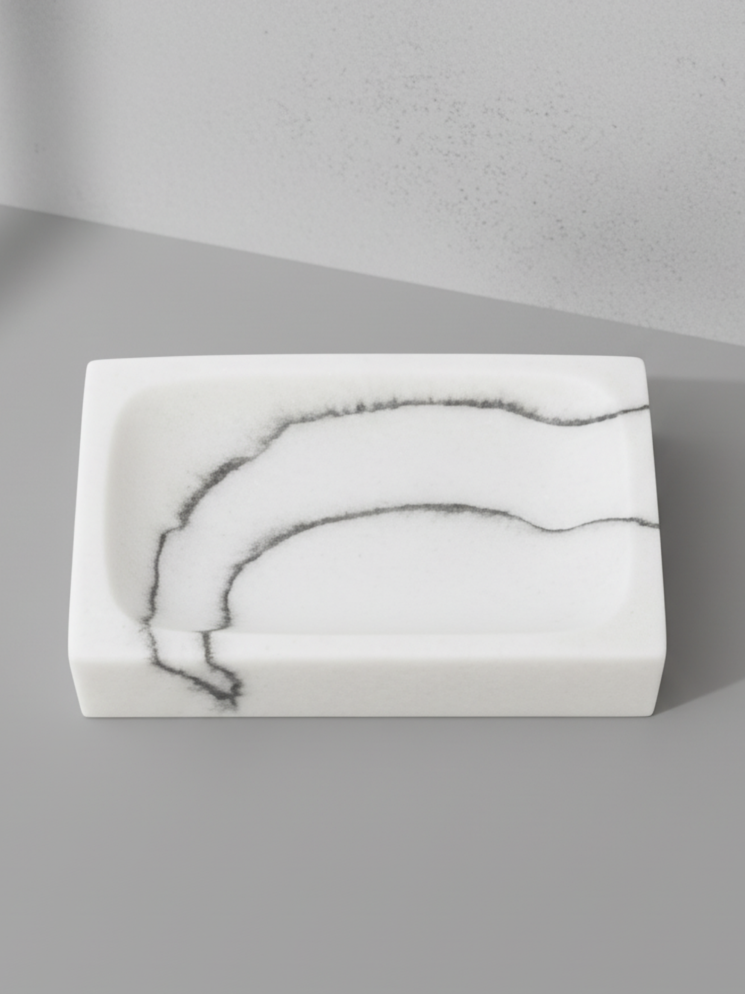 Мыльница PERFECTO LINEA Marble белая под натуральный камень (35-000004) — фото 1