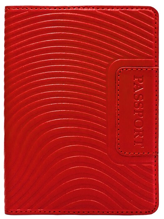 Обложка на паспорт «Waves». Цвет красный 