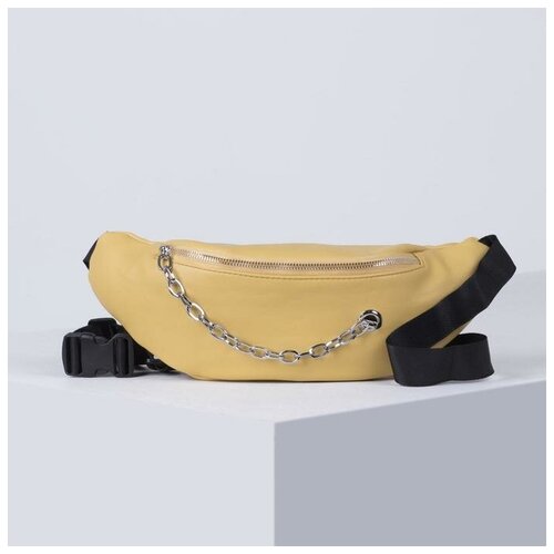 фото Сумка поясная, отдел на молнии, цвет жёлтый mikimarket
