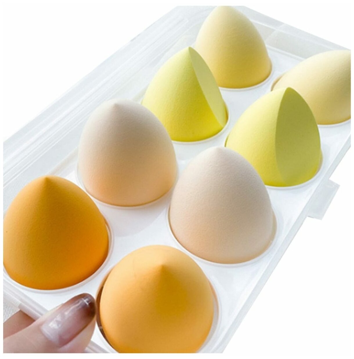 Спонжи для макияжа Muscari косметический набор для кожи лица бьюти блендер для тонального крема яйца красоты спонж- аппликаторы комплект 8 шт