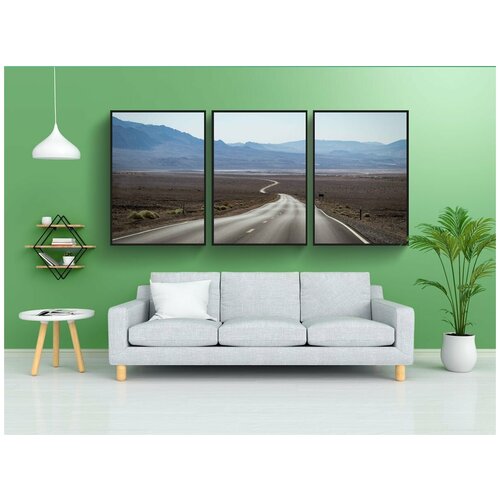 фото Набор модулных постеров для интерьера "шоссе, дорога, америка" 60x90 см. в тубусе, без рамки lotsprints