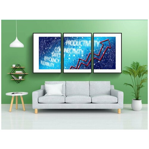 фото Набор модулных постеров для интерьера "успех, стрела, web" 60x90 см. в тубусе, без рамки lotsprints