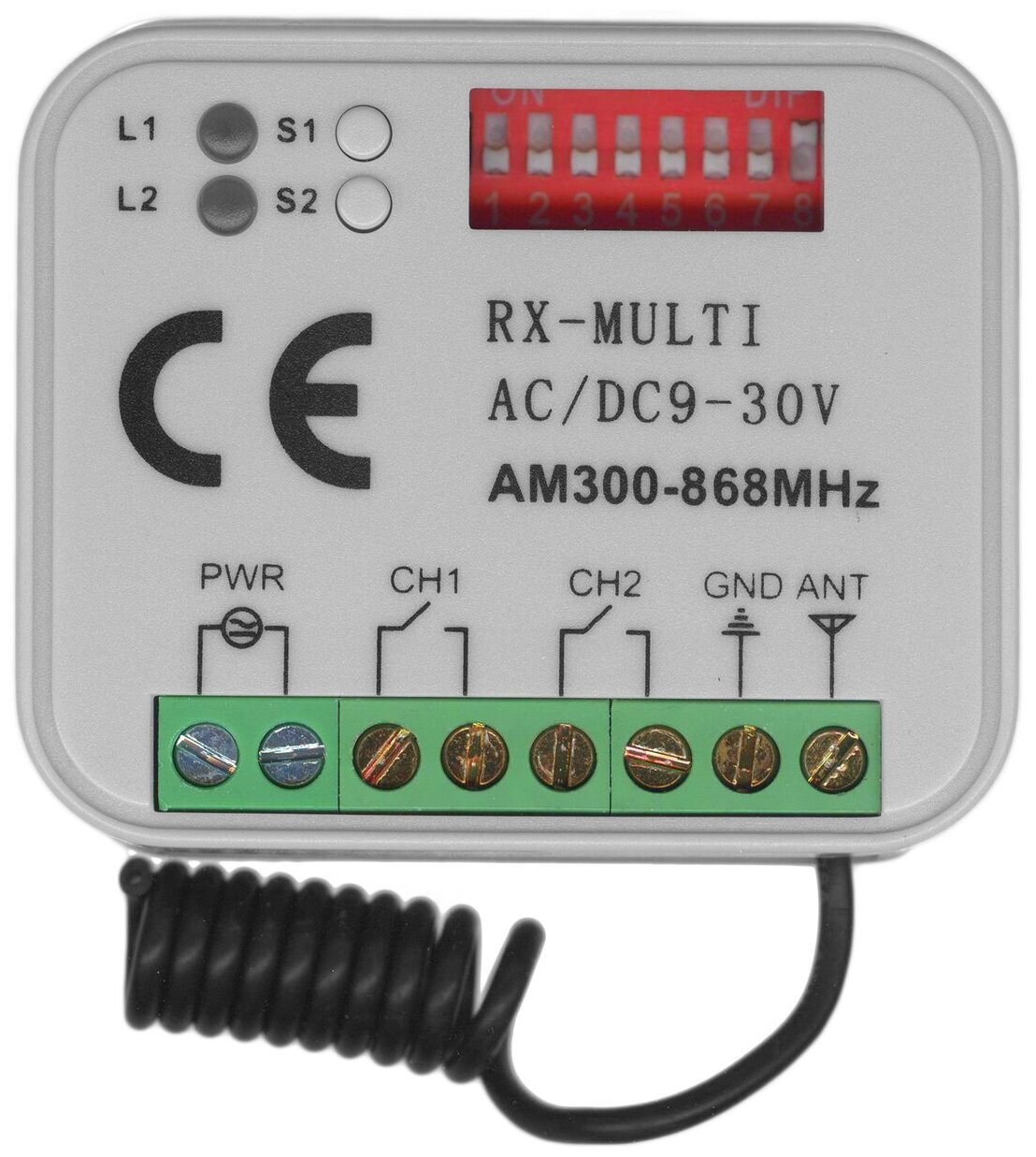 Универсальный приемник RX-MULTI 300-868MHz для управления воротами и шлагбаумами. Работает с пультами разных производителей.