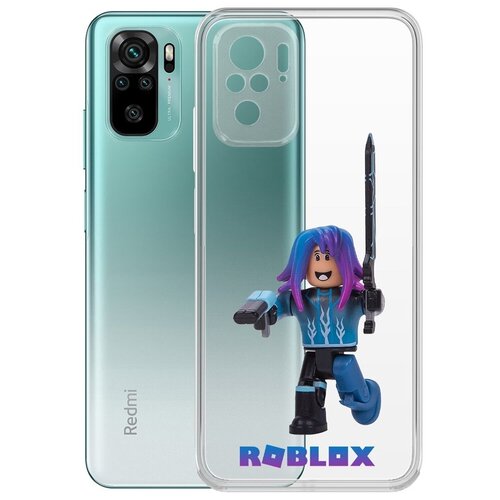 Чехол-накладка Krutoff Clear Case Roblox-Паркурщик для Xiaomi Redmi Note 10/ Note 10S чехол накладка krutoff clear case женский день белые лилии для xiaomi redmi note 10 note 10s