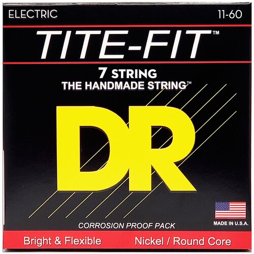 Струны для электрогитар DR EH7-11-60 никелевые, TITE-FIT струны для электрогитар dr lн 9 tite fit