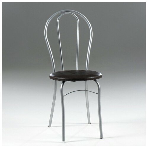 фото Стул "элегия" серебристый металлик/коричневый 3415563 доляна