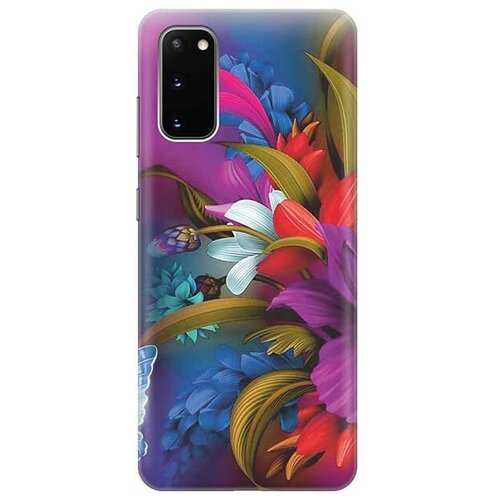 фото Ультратонкий силиконовый чехол-накладка для samsung galaxy s20 с принтом "фантастические цветы" gosso