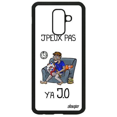 фото Стильный чехол на телефон // galaxy a6 plus 2018 // "не могу - олимпийские игры!" болельщик крутой, utaupia, белый
