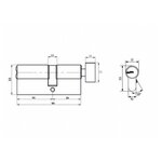 Цилиндровый механизм VЕTTORE ZN M90 ZC NI (35T*55) 5 ключей (Никель) - изображение