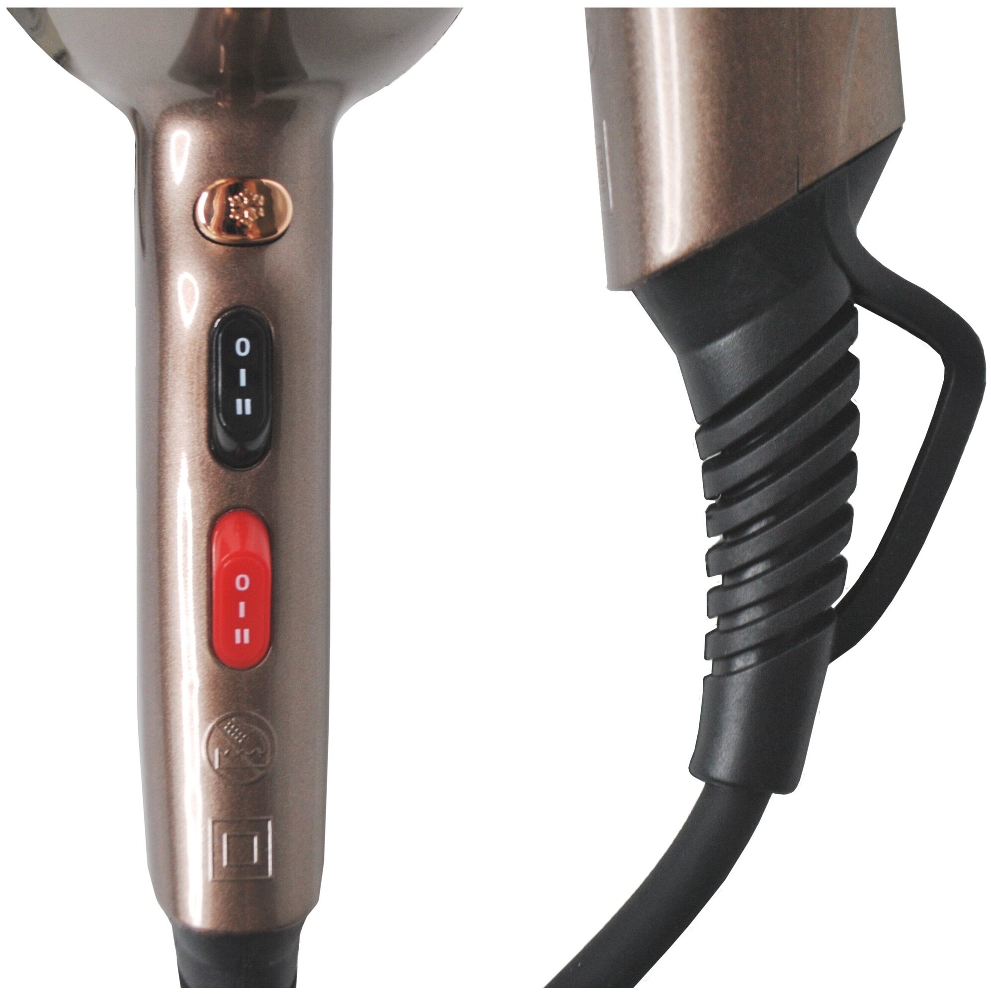 Фен для волос Rozia Фен HC8600, Профессиональный фен с сенсорной ручкой HC8600, Фен 8000W, коричневый - фотография № 4