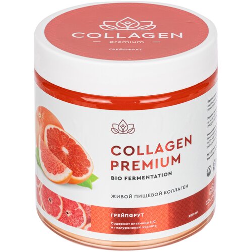 Натуральный пищевой коллаген в желе Collagen Premium с коэнзимом Q10 с соком грейпфрута для похудения 500 гр