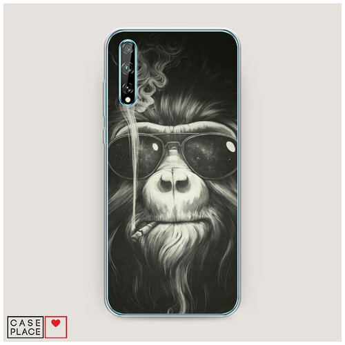 фото Силиконовый чехол "обезьяна в очках" на huawei p smart s / хуавей п смарт с case place