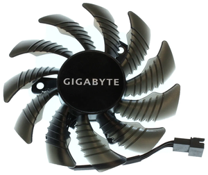 Вентилятор (кулер) для видеокарты Gigabyte 75мм T128010SU, 4PIN, male (папа, разъём со штырьками)